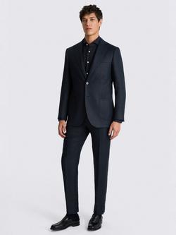 Moss Tailored Fit Linen Suit Jacket, Navy - view 2, Navy