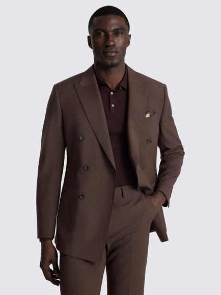 Moss Tailored Fit Wool Blend Performance Suit Jacket, Dark Plum, Dark Plum