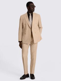 Moss Tailored Fit Double Breasted Wool Blend Suit Jacket, Neutral - view 2, Neutral