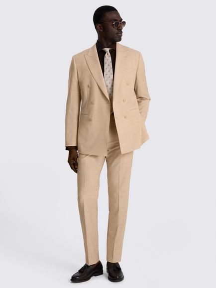 Moss Tailored Fit Wool Blend Performance Double Breasted Suit Jacket, Neutral - view 2, Neutral