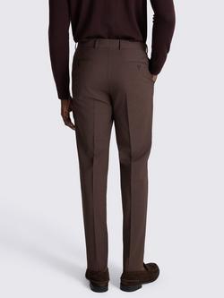 Moss Tailored Fit Wool Blend Puppytooth Suit Trousers, Dark Plum - view 2, Dark Plum
