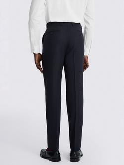 Moss Regular Fit Puppytooth Wool Suit Trousers, Navy - view 2, Navy