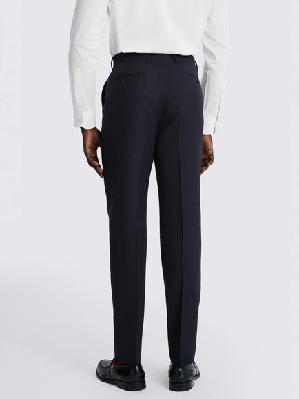 Moss Regular Fit Check Wool Suit Trousers - view 2, Navy