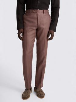 Moss Slim Fit LinenTwill Suit Trousers, Mauve, Mauve