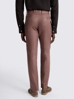 Moss Slim Fit LinenTwill Suit Trousers, Mauve - view 2, Mauve