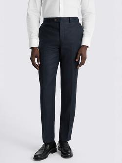 Moss Slim Fit Linen Twill Suit Trousers, Navy, Navy