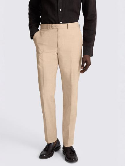 Moss Tailored Fit Wool Blend Performance Suit Trousers, Neutral, Neutral