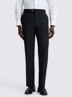 Moss Tailored Fit Striped Suit Trousers, Navy, Navy