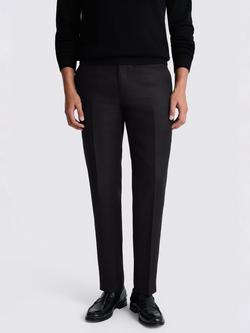 Moss Tailored Fit Linen Suit Trousers, Black