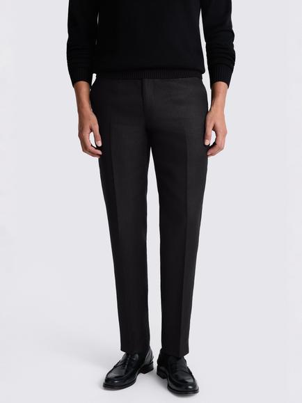 Moss Tailored Fit Twill Linen Suit Trousers, Black