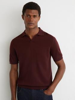 Reiss Duchie Wool Polo Shirt, Port Red