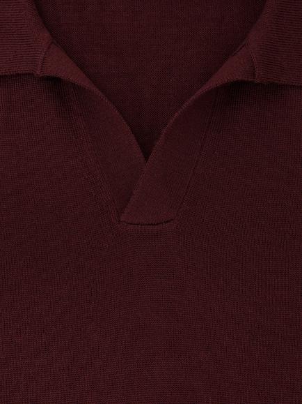 Reiss Duchie Wool Polo Shirt - view 2, Port Red