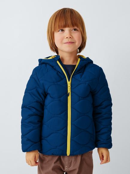 John Lewis Kids' Onion Quilt Packable Hooded Jacket, Estate Blue, Estate Blue
