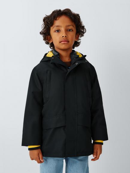 John Lewis Kids' 3-in-1 Borg Gilet Waterproof Jacket, Black, Black