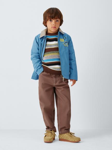 John Lewis Kids' Dino Badge Collared Jacket, Cyaneus - view 2, Cyaneus