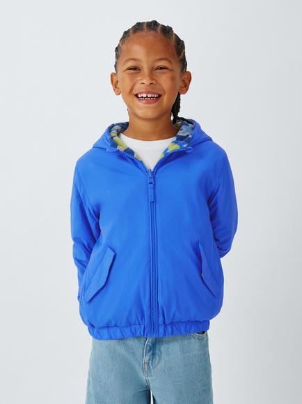 John Lewis Kids' Dino Reversible Fleece Jacket, Navy Multi, Navy Multi