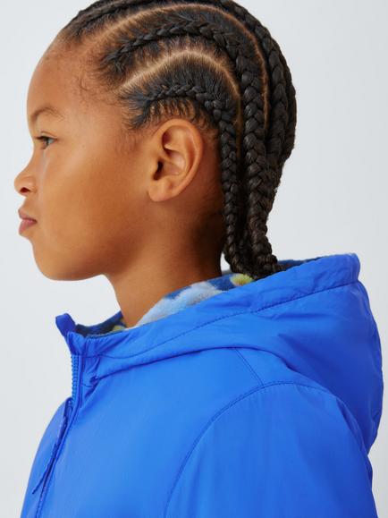 John Lewis Kids' Dino Reversible Fleece Jacket, Navy Multi - view 2, Navy Multi