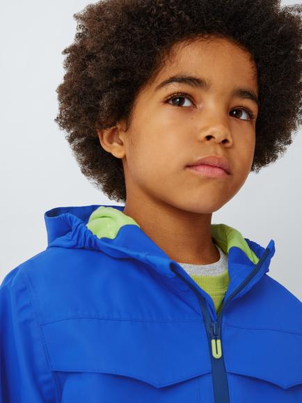 John Lewis Kids' Waterproof Shell Jacket, Dazzling Blue - view 2, Dazzling Blue
