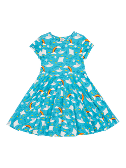 Frugi Kids' Spring Skater Dress, Rainbow Rays