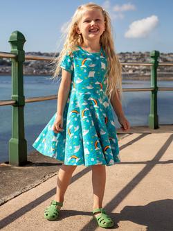 Frugi Kids' Spring Skater Dress - view 2, Rainbow Rays