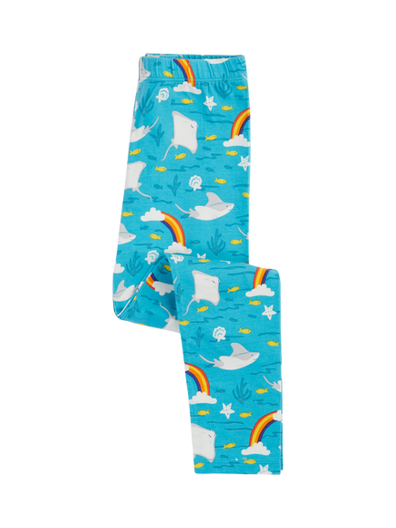 Frugi Kids' Libby Printed Leggings, Rainbow Rays, Rainbow Rays