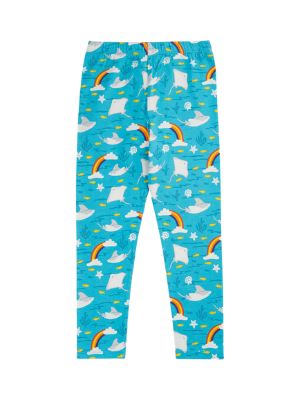 Frugi Kids' Libby Printed Leggings, Rainbow Rays - view 2, Rainbow Rays