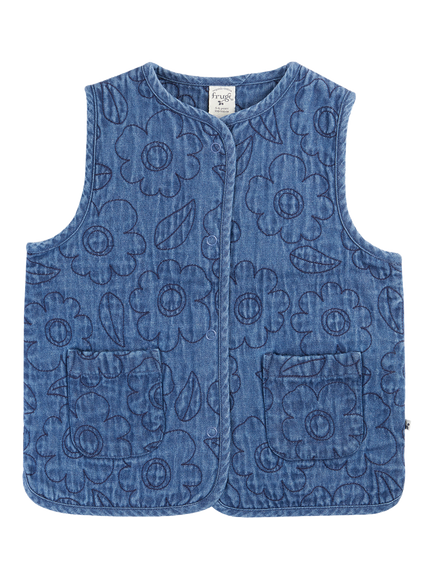 Frugi Kids' Merri Waistcoat, Denim, Denim