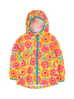 Frugi Kids' Rain Or Shine Floral Waterproof Jacket, Floral Fields, Floral Fields