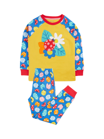 Frugi Kids' Jamie Ladybird Pyjamas, Multi, Multi