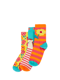 Frugi Kids' Rock My Socks, Pack of 3, Garden