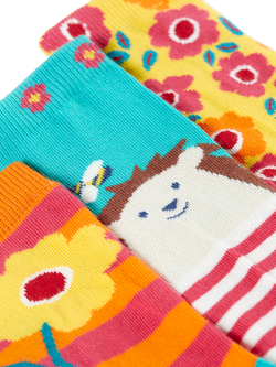 Frugi Kids' Rock My Socks, Pack of 3 - view 2, Garden