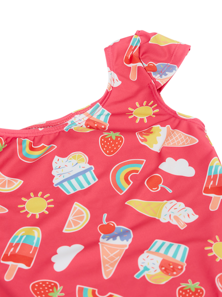 Frugi Kids' Marina Swimsuit, Multi - view 2, Multi