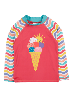 Frugi Kids' Sun Safe Ice Cream Rash Vest, Multi, Multi
