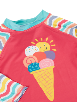 Frugi Kids' Sun Safe Ice Cream Rash Vest, Multi - view 2, Multi