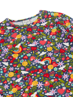 Frugi Kids' Bryher Stretch Cotton Top, Happy Days - view 2, Happy Days