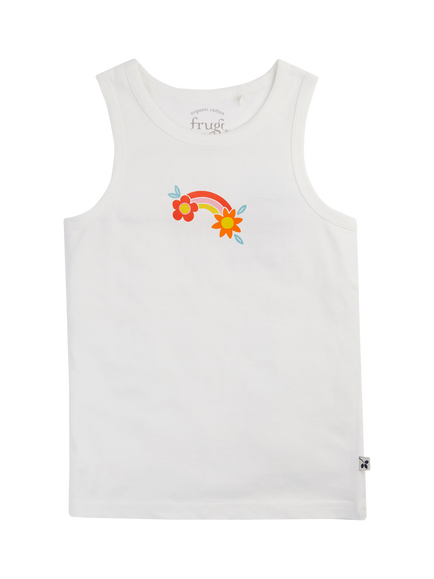 Frugi Kids' Varlie Cotton Vest, Pack of 2, Bloom - view 2, Bloom