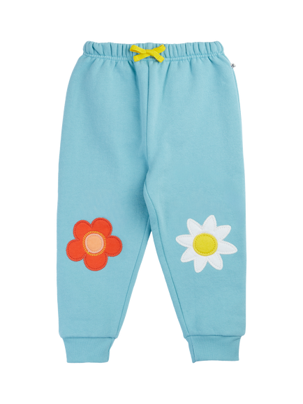 Frugi Kids' Character Crawlers Cotton Pull Up Trousers, Lichen/Flowers, Lichen/Flowers