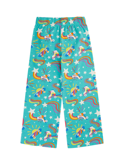 Frugi Kids' Wide Leg Trousers, Wheely Happy, Wheely Happy