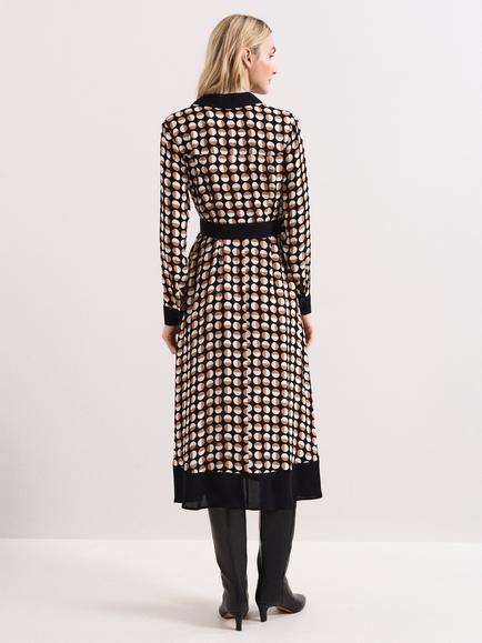 Phase Eight Naomi Spot Print Shirt Midi Dress, Neutral/Multi - view 2, Neutral/Multi