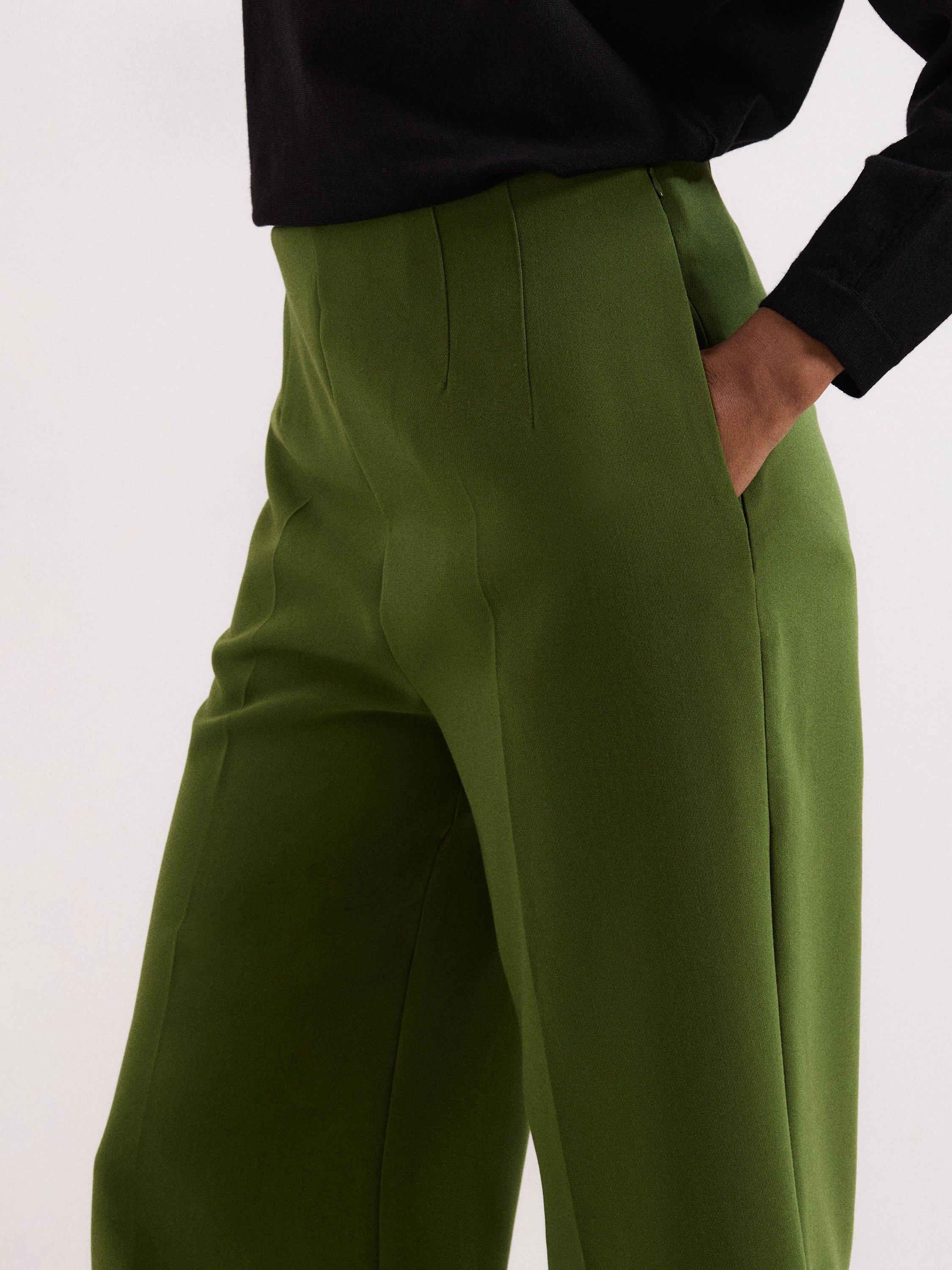 Product image 4 of 6, which shows Phase Eight Aubrielle Tailored Culottes, Green, 10