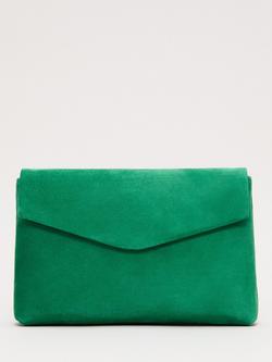 Phase Eight Suede Clutch Bag, Green