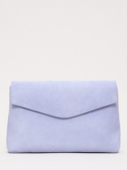 Phase Eight Suede Clutch Bag, Pale Blue