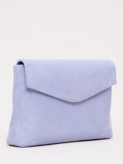 Phase Eight Suede Clutch Bag, Pale Blue - view 2, Pale Blue