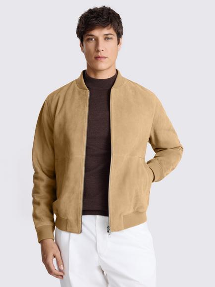 Moss Suede Bomber Jacket, Camel, Camel