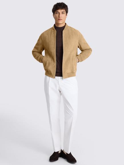 Moss Suede Bomber Jacket, Camel - view 2, Camel