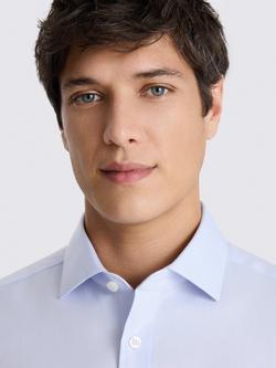 Moss Non-Iron Dobby Cotton Regular Fit Shirt, Sky - view 2, Sky