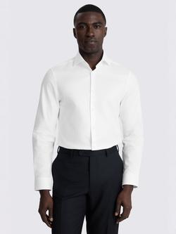 Moss Cotton Regular Fit Herringbone Shirt, White, White