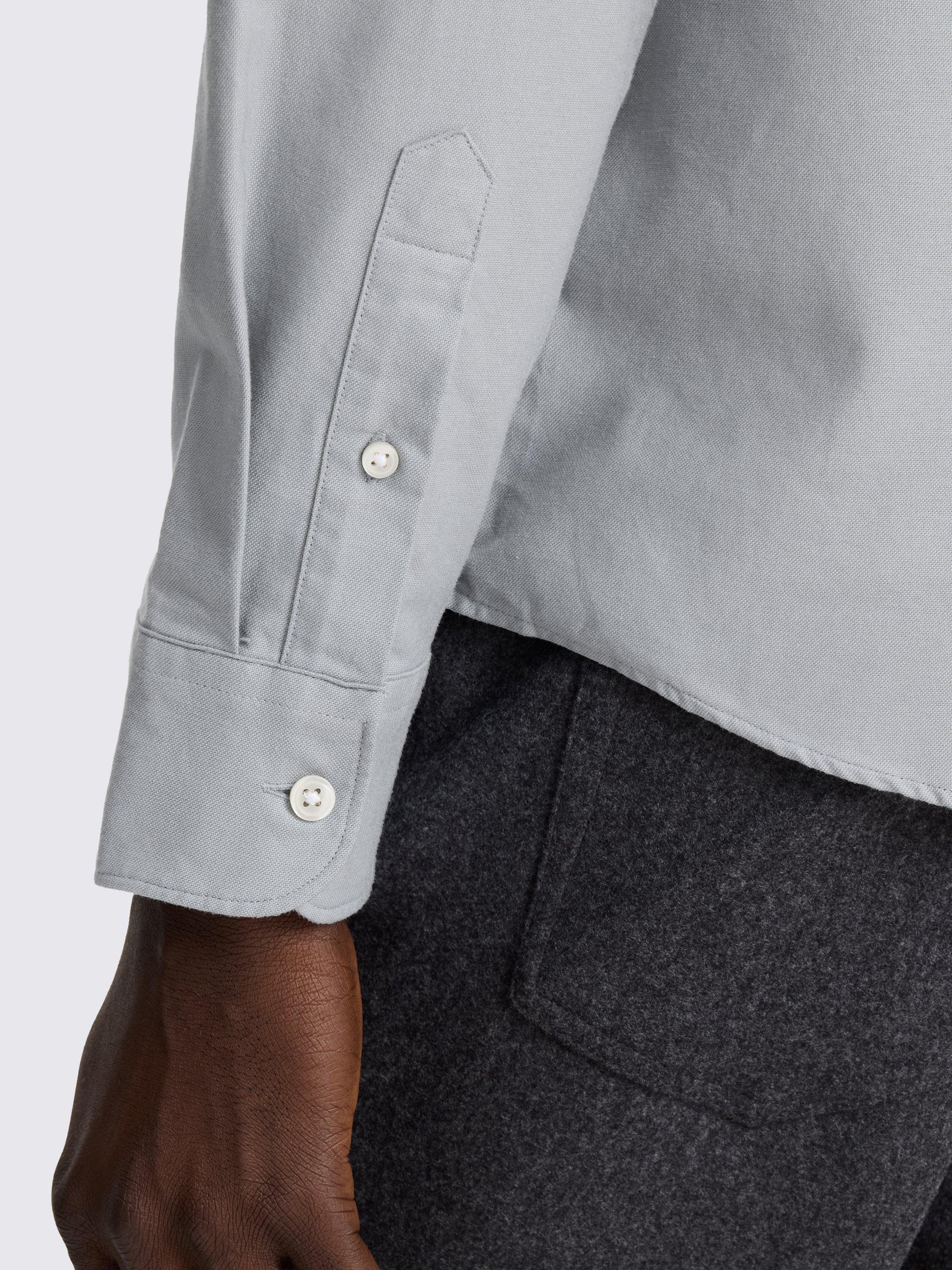 Product image 3 of 4, which shows Moss Cotton Regular Fit Oxford Shirt, Mid Blue, S