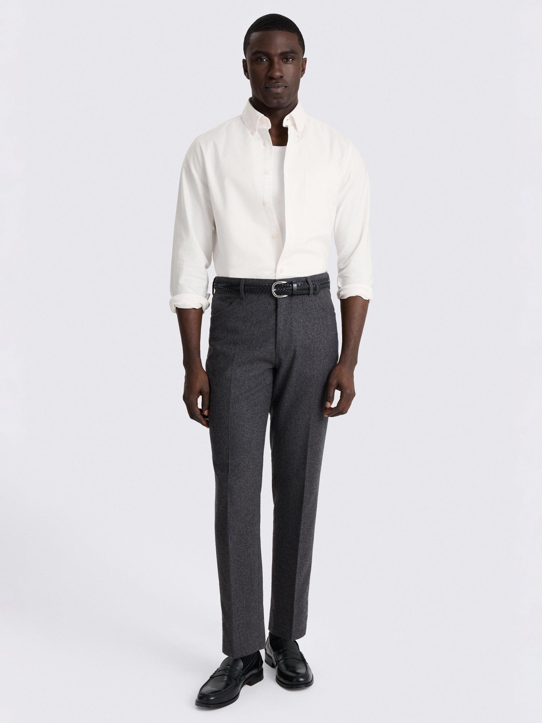 Product image 2 of 4, which shows Moss Cotton Regular Fit Oxford Shirt, Off White, S