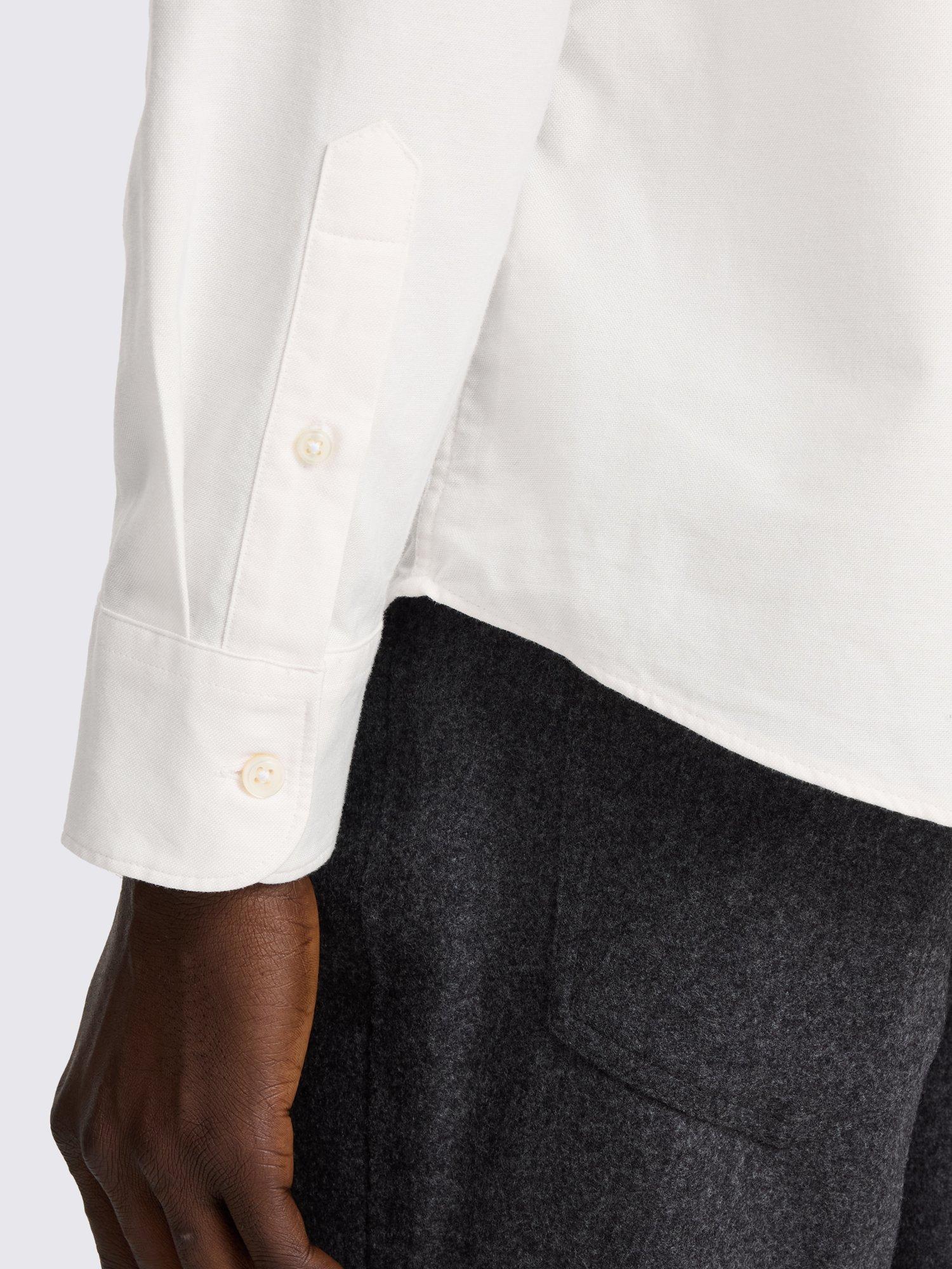 Product image 3 of 4, which shows Moss Cotton Regular Fit Oxford Shirt, Off White, S